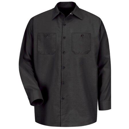 Workwear Outfitters Men's Long Sleeve Indust. Work Shirt Black, XL SP14BK-RG-XL